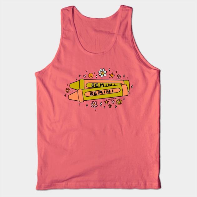 Gemini Crayon Tank Top by Doodle by Meg